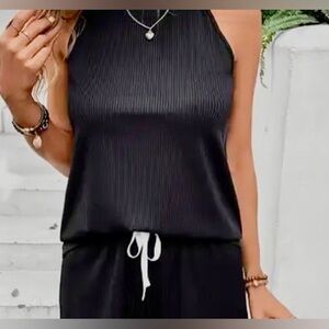 2pcs Women's Casual Elastic Sports Vest and Shorts Set